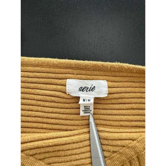 Aerie Top Womens M Take Charge‎ Ribbed Sweater Corset Tank Golden Amber - Picture 5 of 7